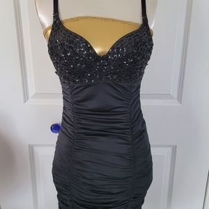 Black sequin and ruched dress size 34 bra top